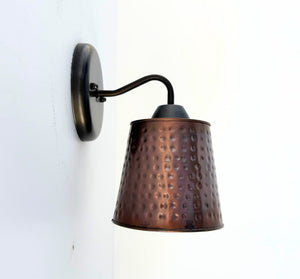 Rustic Hammered Copper Wall Sconce - The Lamp Goods