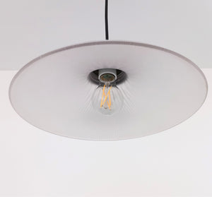 Salvaged Antique Holophane Wide Flare Frosted Pendant