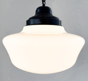 ORIGINAL SALVAGED SCHOOLHOUSE Heritage Milk Glass 1900's Pendant