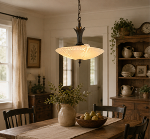 Art Deco Etched Glass Bowl Pendant Light - The Lamp Goods