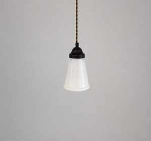 Milk Glass Tapered Rim Pendant