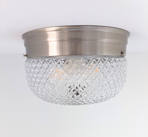 Rare Diamond Square Drum Flush Ceiling Light