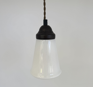 Milk Glass Tapered Rim Pendant