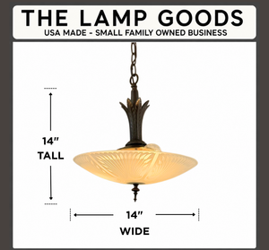 Art Deco Etched Glass Bowl Pendant Light - The Lamp Goods