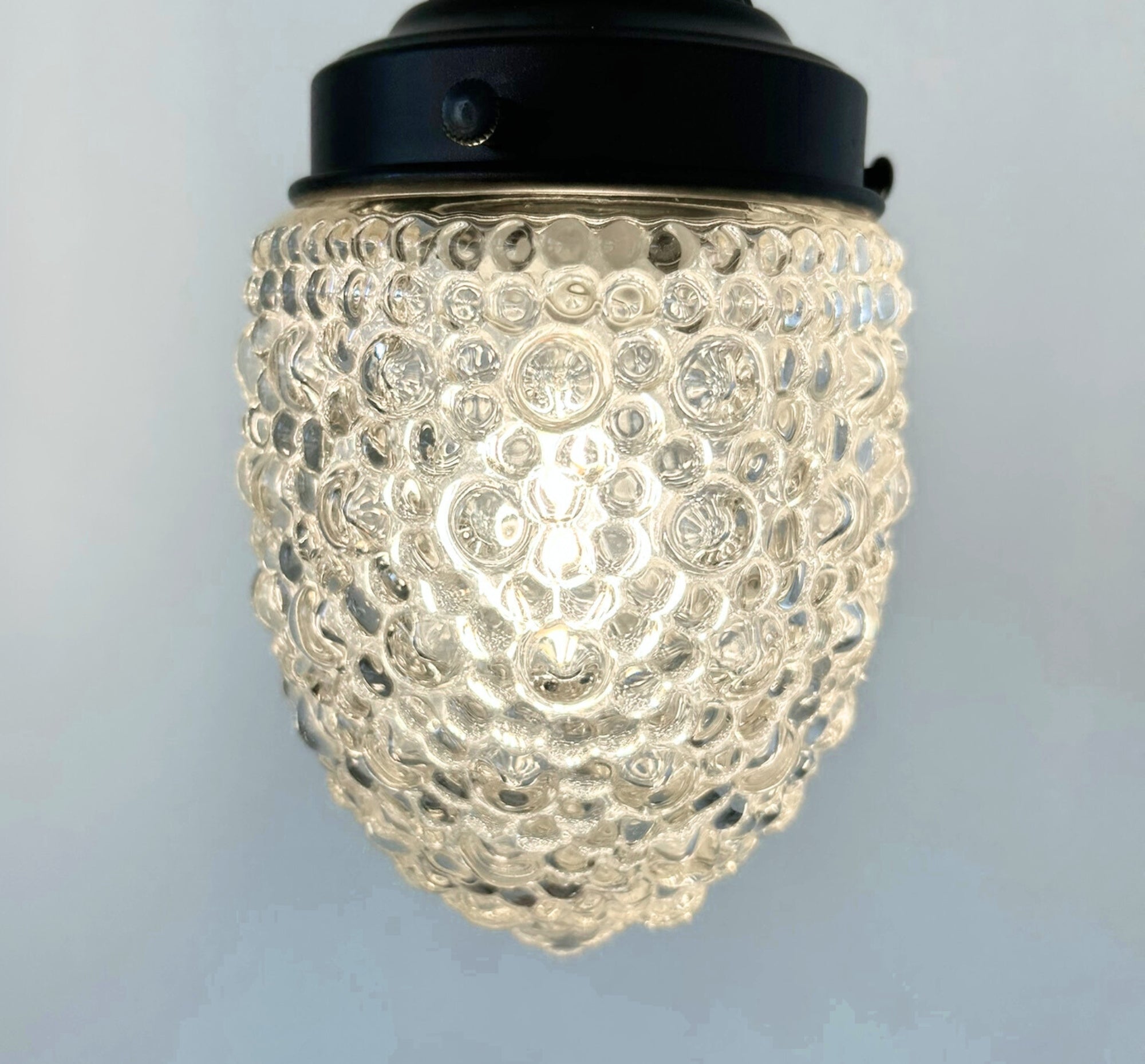 Antique Style "Torpedo" Tinted Teardrop Hobnail Pendant