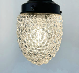 Antique Style "Torpedo" Tinted Teardrop Hobnail Pendant