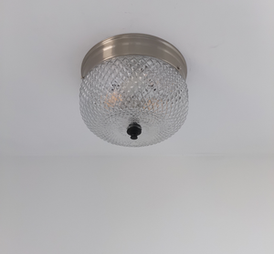 Rare Diamond Square Drum Flush Ceiling Light