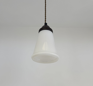 Milk Glass Tapered Rim Pendant