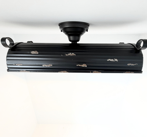 Black Distressed Rustic Dome Ceiling Light