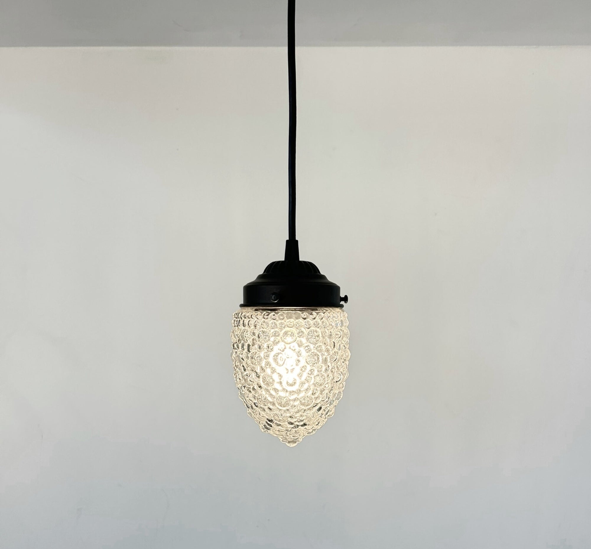 Antique Style "Torpedo" Tinted Teardrop Hobnail Pendant