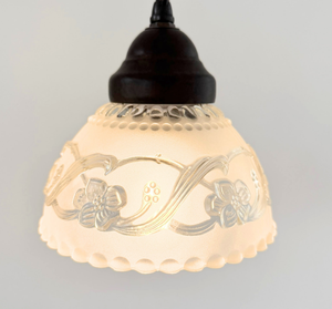 Petite Vintage Frosted Floral Vine Pendant
