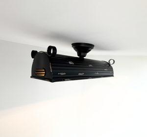 Black Distressed Rustic Dome Ceiling Light