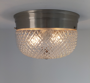 Rare Diamond Square Drum Flush Ceiling Light