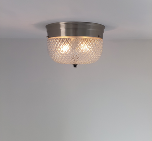 Rare Diamond Square Drum Flush Ceiling Light