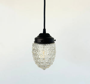 Antique Style "Torpedo" Tinted Teardrop Hobnail Pendant