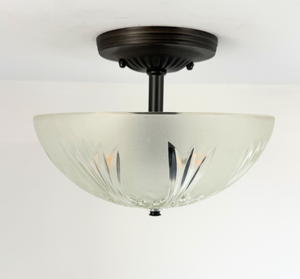 Frosted Leaf Etched Ceiling Light