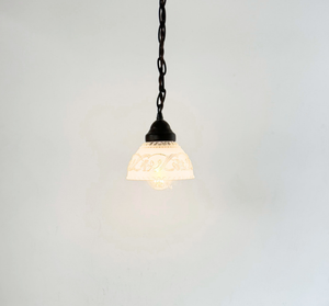 Petite Vintage Frosted Floral Vine Pendant