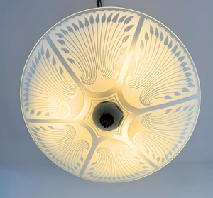Art Deco Etched Glass Bowl Pendant Light - The Lamp Goods