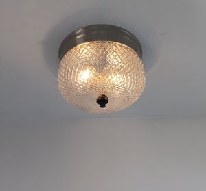 Rare Diamond Square Drum Flush Ceiling Light