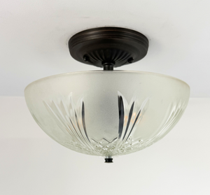 Frosted Leaf Etched Ceiling Light