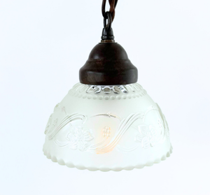 Petite Vintage Frosted Floral Vine Pendant