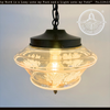 Vintage Amber Floral Clear Schoolhouse
