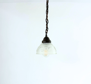 Petite Vintage Frosted Floral Vine Pendant