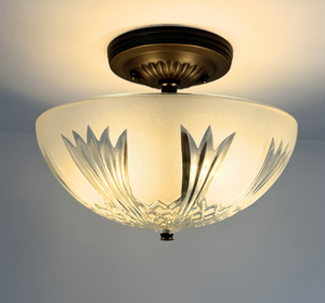 Frosted Leaf Etched Ceiling Light