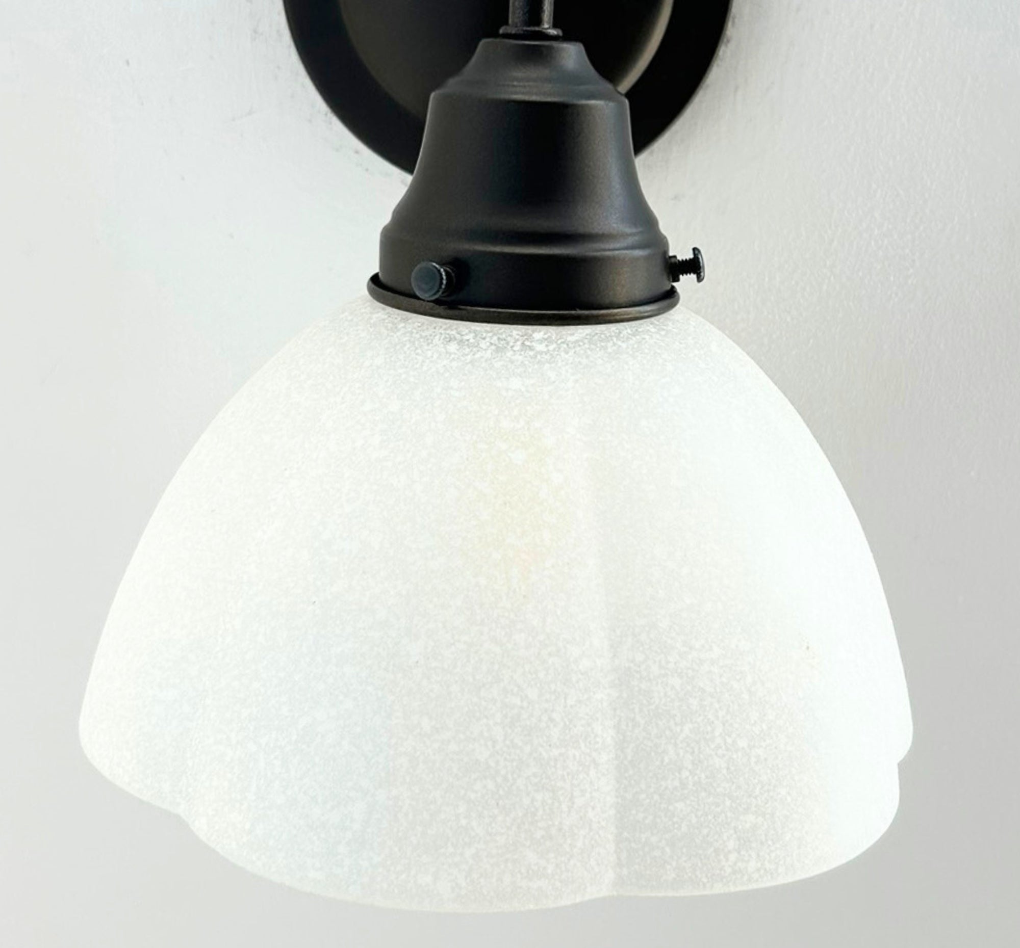Frosted Texturized White Flower Wall Sconce