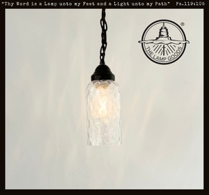 Clear Pebble Cylinder Pendant