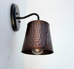Rustic Hammered Copper Wall Sconce - The Lamp Goods