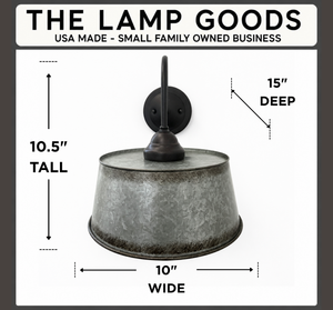 Copper-Edge Galvanized Farm Drum Wall Sconce