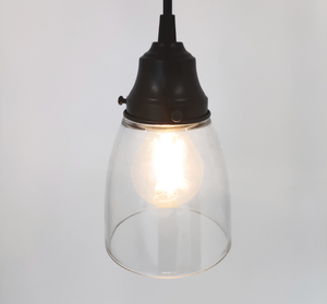 Simple Clear Farm Bell Glass Pendant