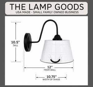 WHITE ENAMEL COUNTRY BARN WALL SCONCE
