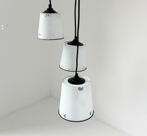 Farmhouse White Barn Distressed Trio Pendant