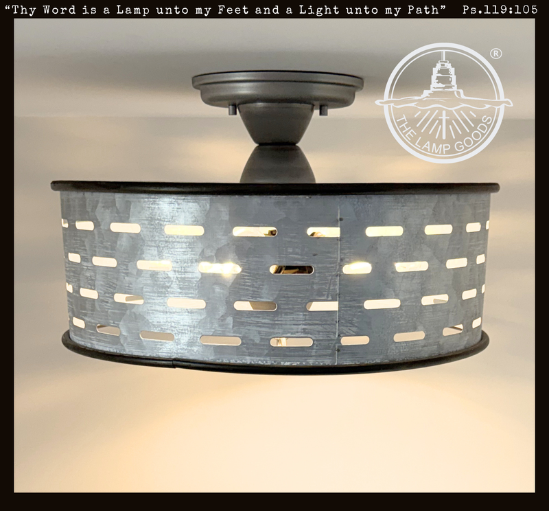 Barn Rivet Drum Ceiling Light