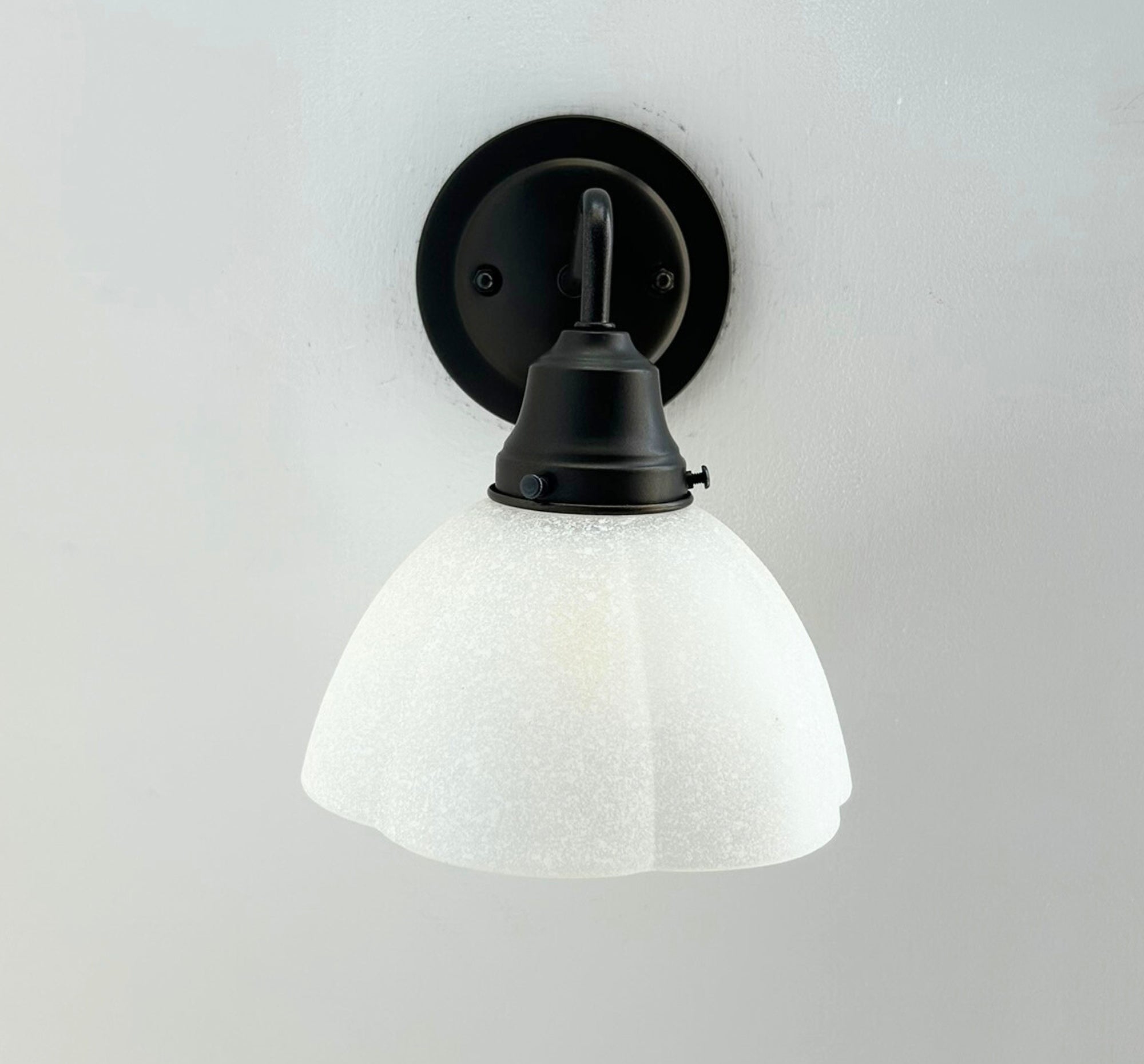 Frosted Texturized White Flower Wall Sconce
