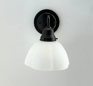 Frosted Texturized White Flower Wall Sconce