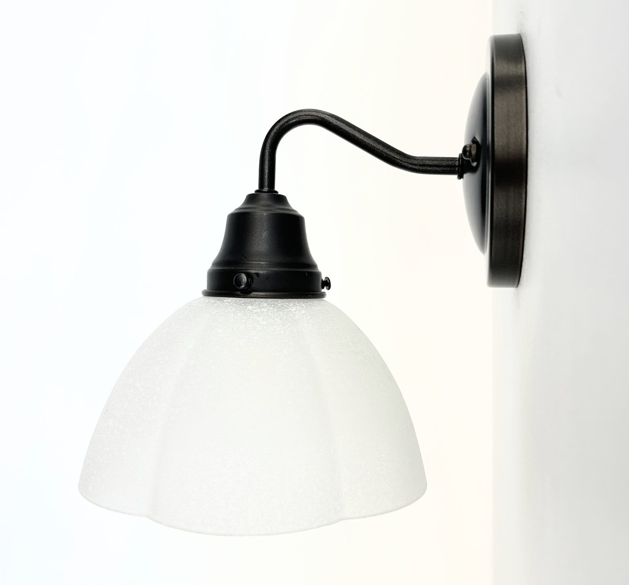 Frosted Texturized White Flower Wall Sconce