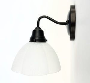 Frosted Texturized White Flower Wall Sconce