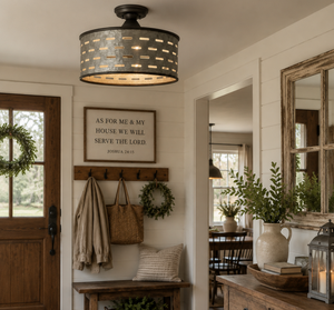 Barn Rivet Drum Ceiling Light