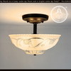Vintage Clear and Frost Floral Embossed Ceiling Light | The Lamp Goods
