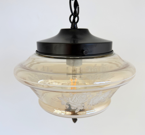 Vintage Amber Floral Clear Schoolhouse