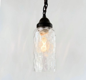 Clear Pebble Cylinder Pendant