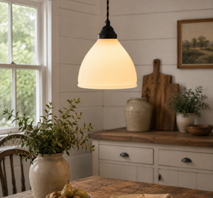 Vintage Milk Glass Bell Pendant