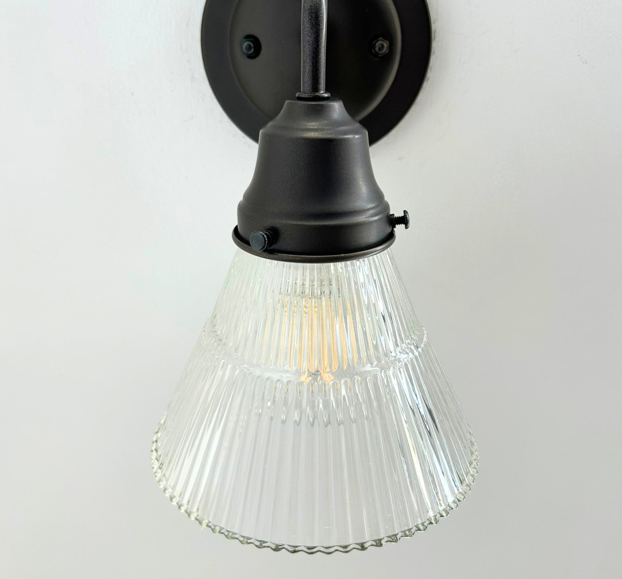 Small Holophane Clear Glass Wall Sconce
