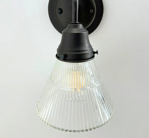 Small Holophane Clear Glass Wall Sconce