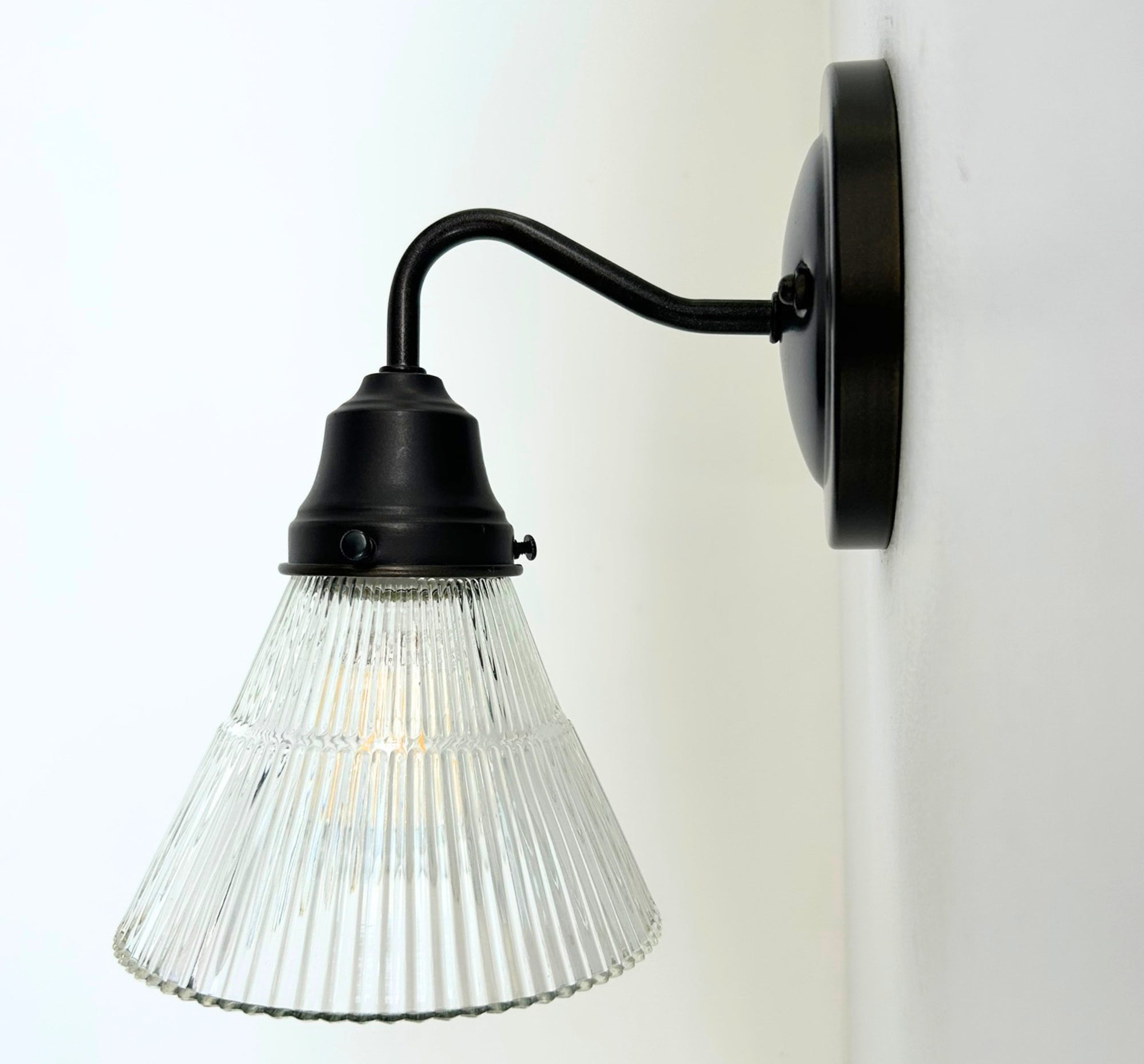 Small Holophane Clear Glass Wall Sconce