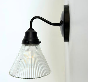 Small Holophane Clear Glass Wall Sconce