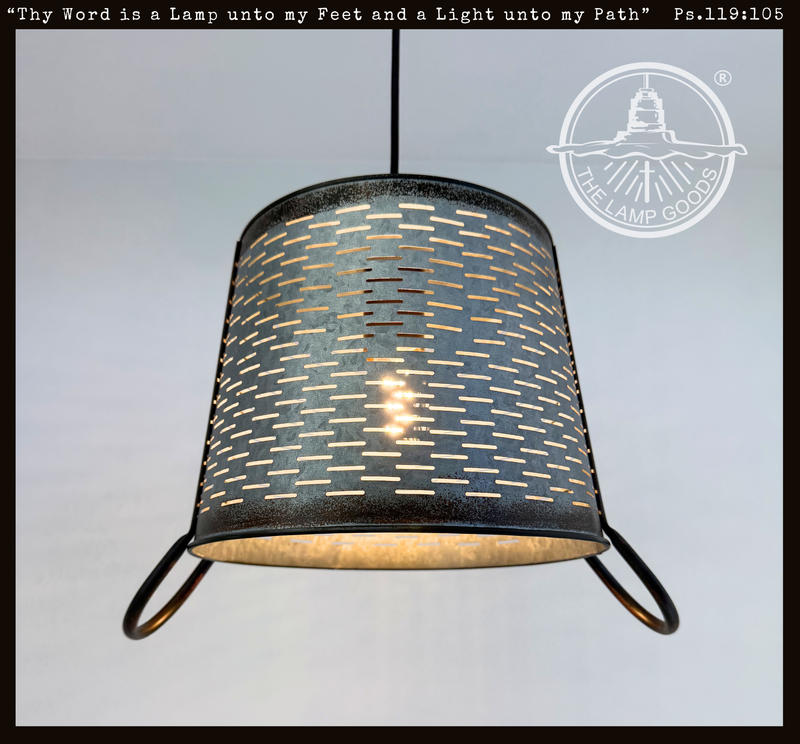Rustic Farmhouse Pierced Bucket Pendant